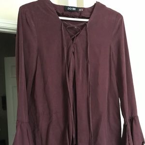 Long sleeve maroon top